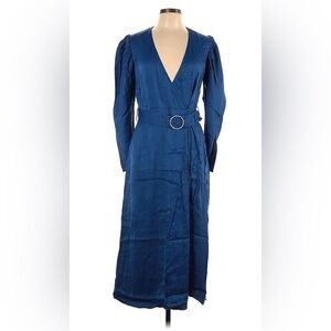 & Other Stories Blue Belted Long Sleeve Dress
